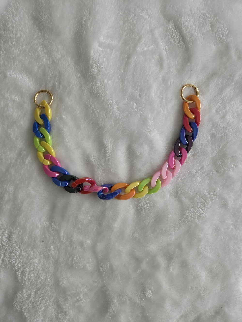 Colorful Rainbow Link Bag Chain Shiny Beautiful Purse Chain Charm